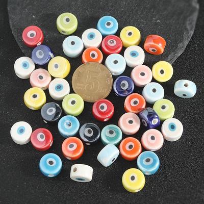 Colored Spacer Demon Eye Ceramic Bead Bracelet - DIY Jewelry Accessory with Loose Beads for Bracelets and Phone Chains