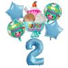 Birthday Ice Cream Aluminum Film Balloon Set 32 Inch Blue Digital Children'S Birthday Party Photo Arrangement Balloon