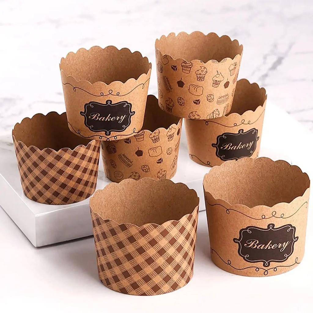 50pcs-Cake Baking Cup Cupcake Moulds Paper Mousse Cupwith Cover Baking Catering Container Cake Cup Muffin Cup