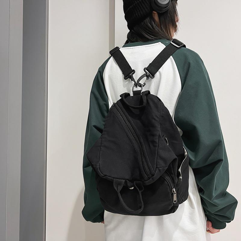 Ruiying Plátěný batoh s velkou kapacitou, pratelný - Unisex, japonský styl, jednobarevný