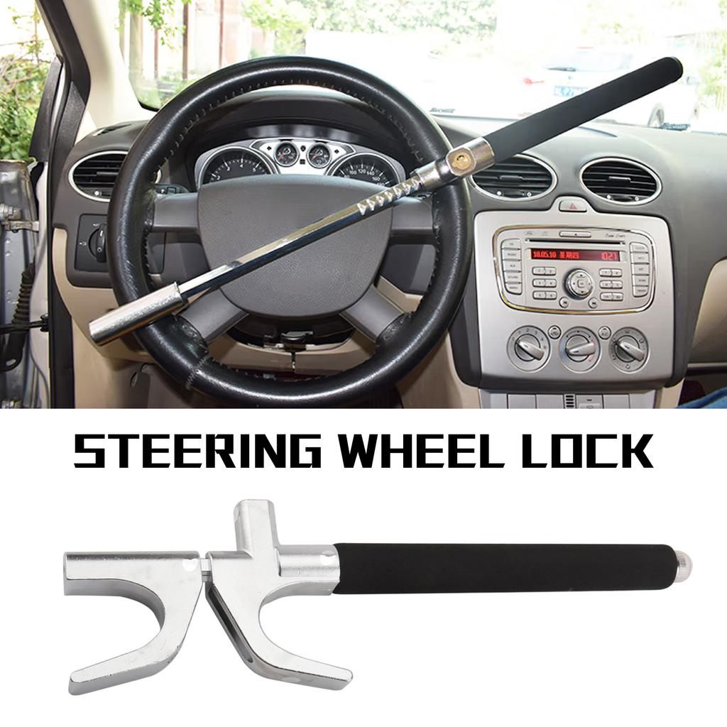 Car Steering Wheel Lock, Adjustable Anti-Theft Steering Wheel Lock with 3 Keys and Safety Hammer