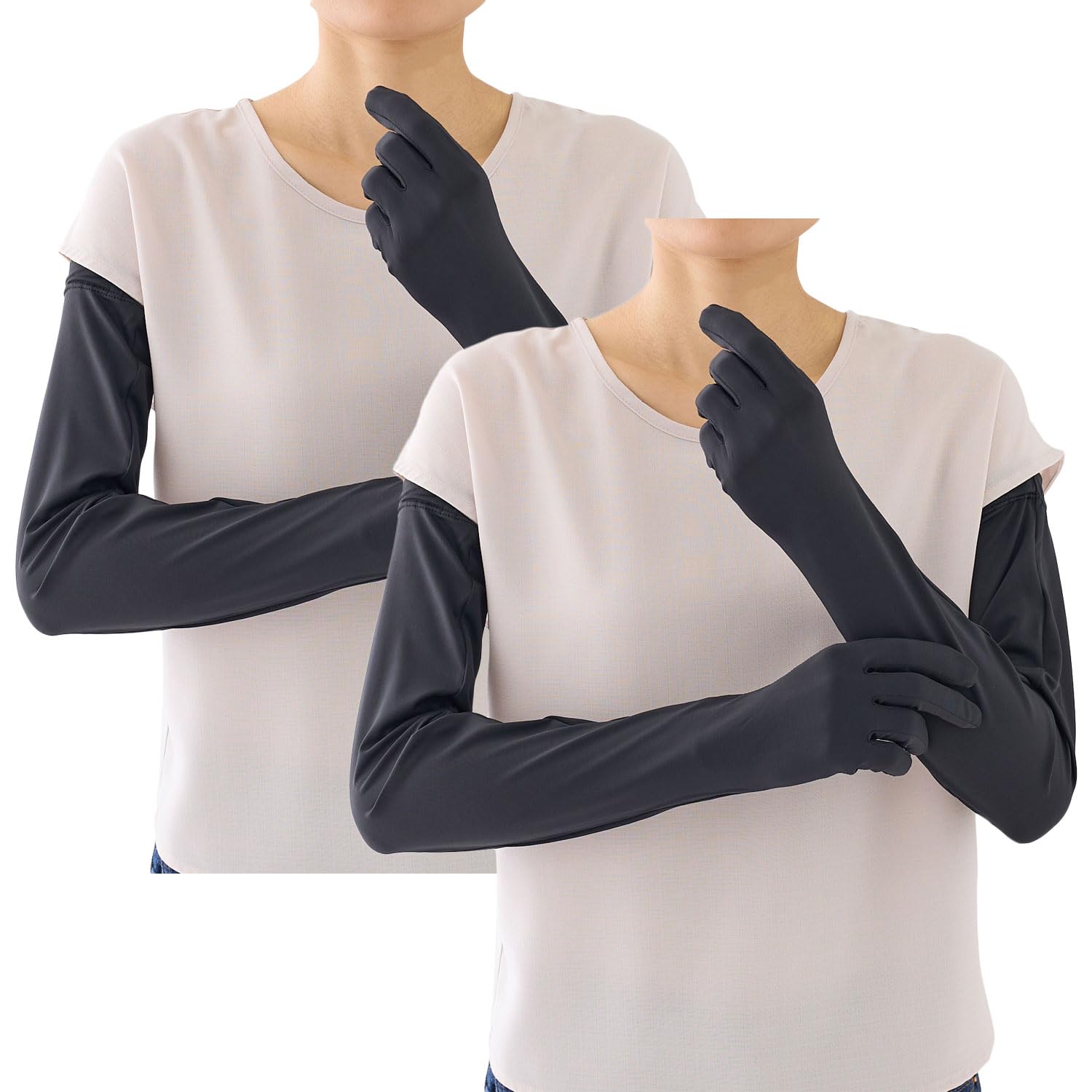 

Рукава Cool Magic длиной 60 см, свободного кроя сверху, защита от УФ-лучей, ощущение прохлады, теплоизоляция, влагоотвод, быстросохнущие, CGX763, черный, один размер чёрный