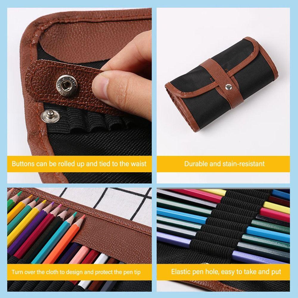 Office Supplies Storage for Brush Make Up 20 Hole Pen Case Pen Curtain Pen Bag Stationery Organizer