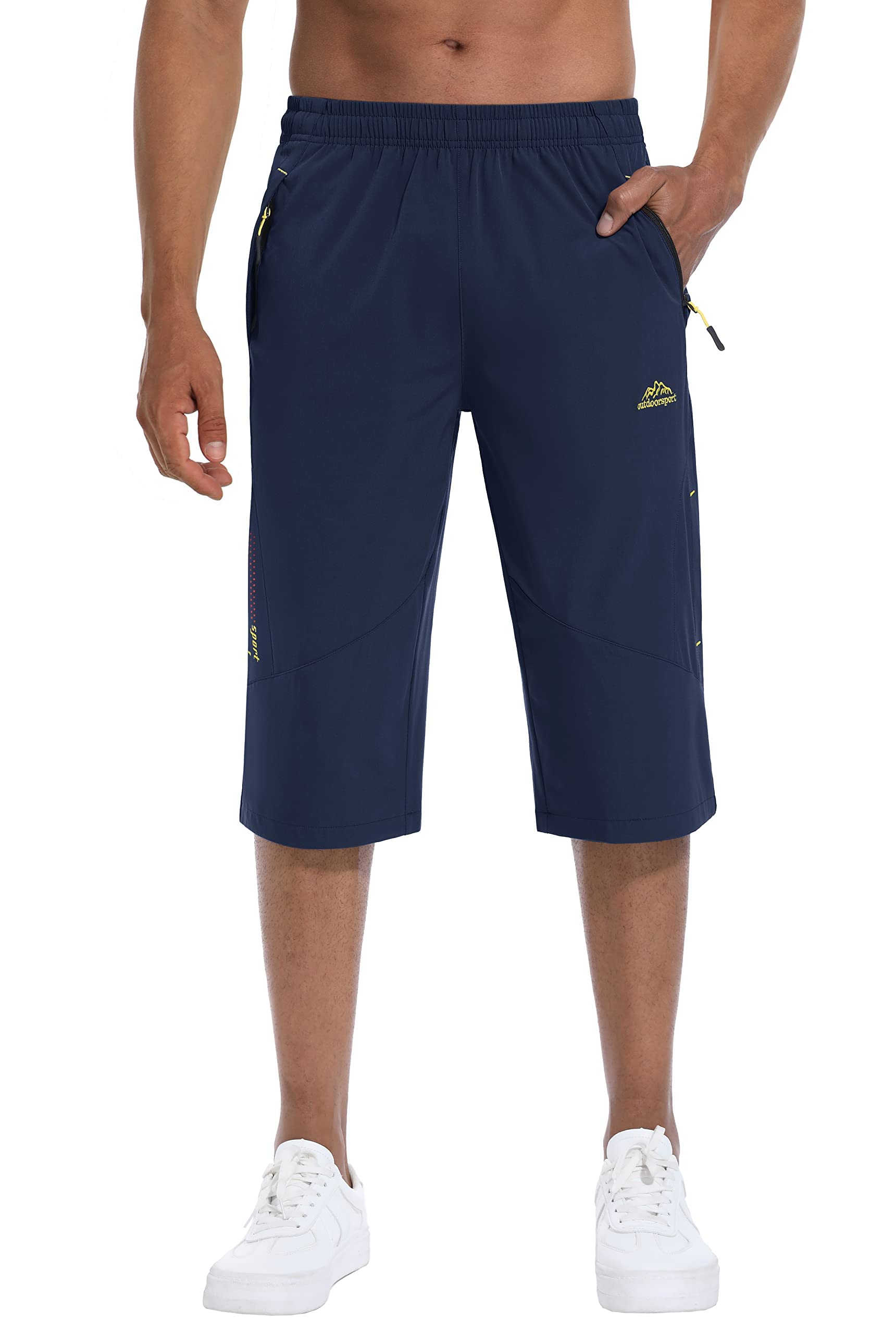 

MAGCOMSEN Cropped Cycling Trekking Golf Size S Men s Pants, Pants, Shorts, Jogging, Sports, Gym, Tennis, Wear, Oversized, Lightweight, Navy,