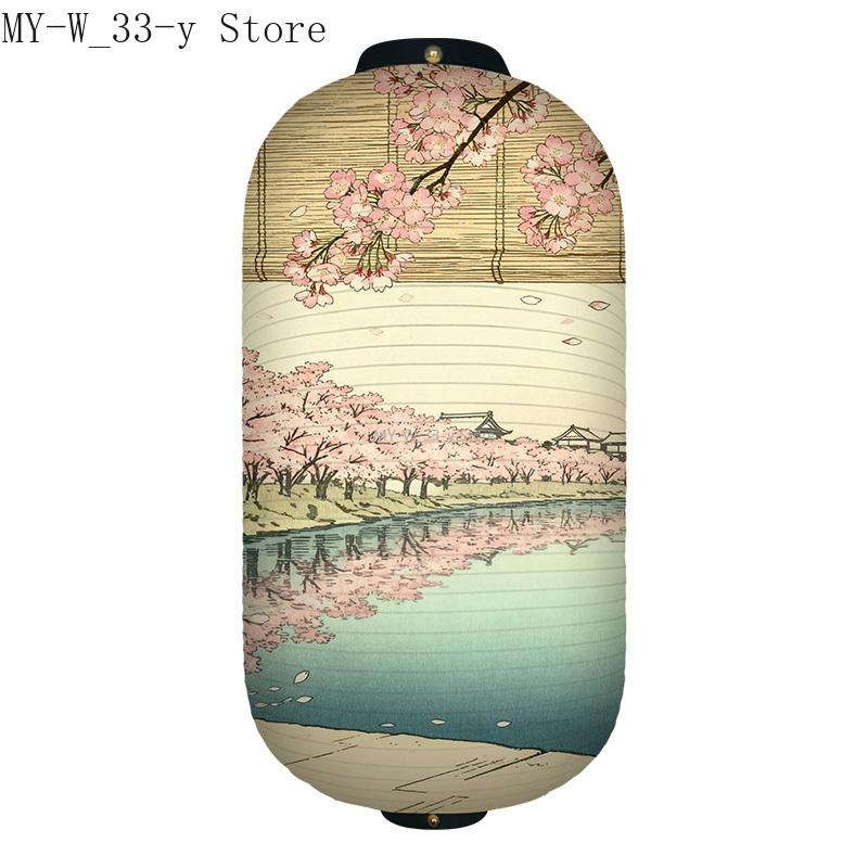 25x50cm Japanese-style Cherry Blossoms Cloth Lantern Ukiyo-e Traditional Printed Lantern Izakaya Cuisine Wedding Party Decor