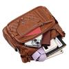 Fashion retro trend four seasons soft leather multi-compartment multi-pocket sewing line multi-layer single shoulder oblique span women's bag