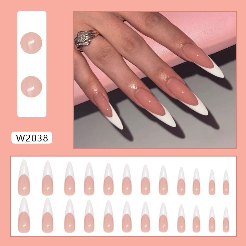 

Молочно-белый простой милый универсальный съемный маникюр 24 штуки накладных ногтей