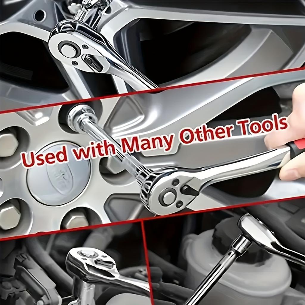 1/4" 3/8" 1/2"inch Ratchet Wrench 24 Teeth Extending Telescopic Ratchet Socket Wrench Tool Plate Ratchet Handle Wrench Tools