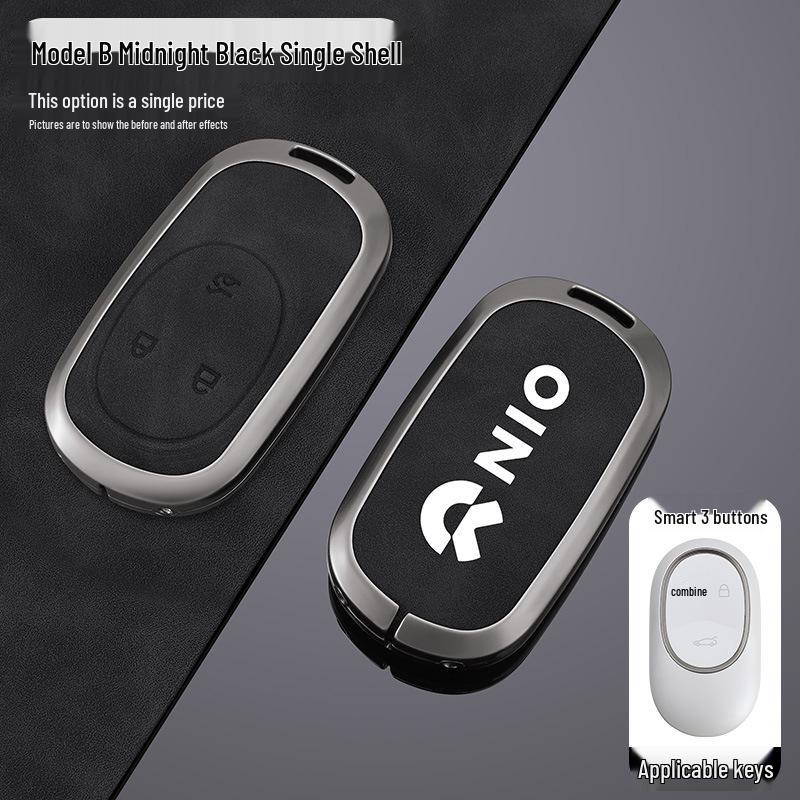 Genuine Leather Car Key Case for Nio ET5, ES6, ET5T, ET7, ES8, EC6, ES7, EC7 (2023 Model)