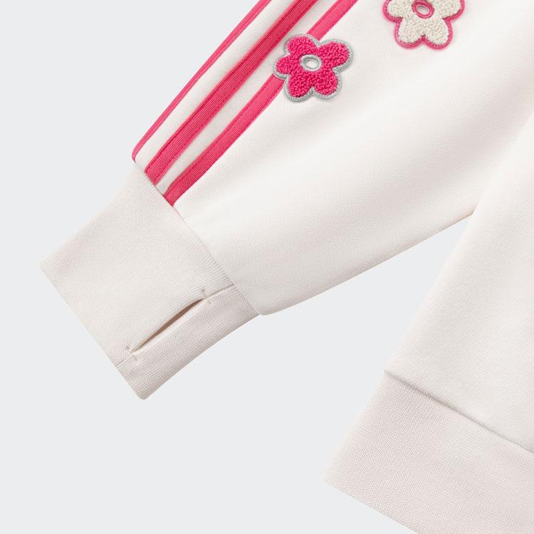 Adidas Flower 3-Stripes Half-Zip Sweatshirt Women Tops Pink White IX5648