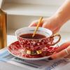 Europäische Leichte Luxus Rose Elegante Knochenporzellan Kaffeetassen - Nischen Ins Stil