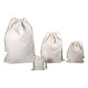 Household Plain Cotton Drawstring Storage Laundry Sack Stuff Bag for Travel Home Use Cotton Storage Bags Organizer