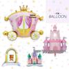 Traumprinzessin Schloss Kürbis Kutsche Folienballon - Schaukelbär Geburtstagsparty Dekoration Requisite