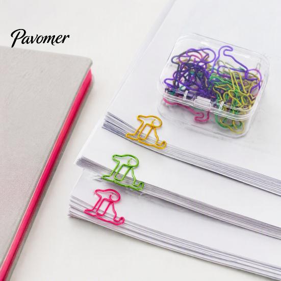 Mixed Style Binder Clips 20PCS Cute Shaped Paper Clips, Bone/Duck/Dog/Cat Shape, Decorative Document Organizers for Filing Metal Fasteners Office And