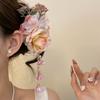 Pearl Hanfu Hair Accessories Colorful Chinese Style Hair Clip Fresh Flower Hairpin  Girls