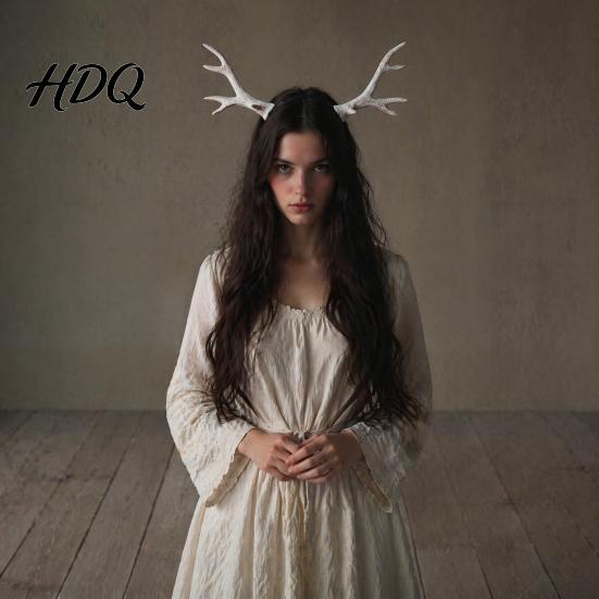 Einzigartiges Halloween-Kopfschmuck für Fotos Hirschgeweih-Haarband, Realistisches Wald-Cosplay-Kostüm, Gothic-Party-Kostüm-Haarband Stil Elastisches Haarband,