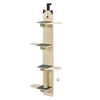 Scaffale ad Albero Verticale per Gatti da Appendere alla Porta, 4 Livelli, Mensole Multistrato con Tiragraffi, Cuscinetti, Pallina Giocattolo, Sopra