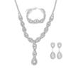 Twist Long Earrings Necklace Set, Light Luxury Temperament Crystal Pendant Two-Piece Set
