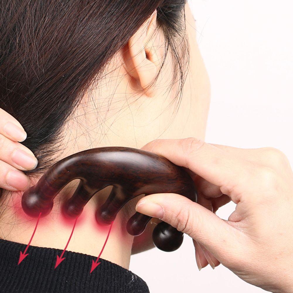 Meridian Scrapping Lotus Wide Teeth Hair Comb Wooden Massage Comb Scalp Massage Wood Comb