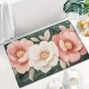 1pc Romantic Three Flower Floor Mat, Polyester Fabric, Machine Washable, Suitable for Living Room, Bedroom, Bathroom