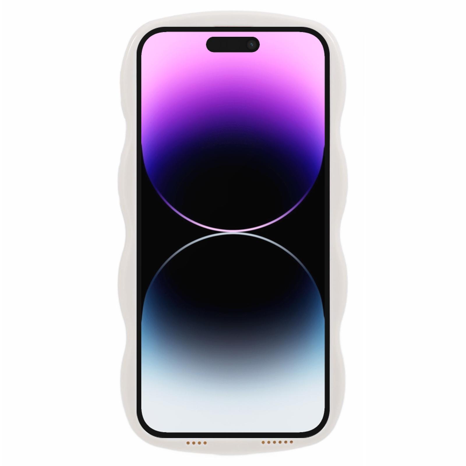 

WT Series for iPhone 14 Pro Case Wave Edge TPU+PC Protective Phone Cover White