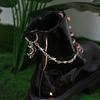 1Pc Retro Gothic Punk Detachable Double Thorn Shoe Decor Chain Easy-Release Buckle Mechanism Ideal Diy Accessory