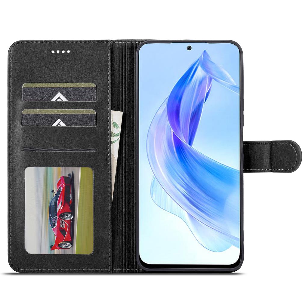 LC.IMEEKE For Honor 90 Lite 5G/X50i 5G Leather Case Calf Texture Stand Phone Cover