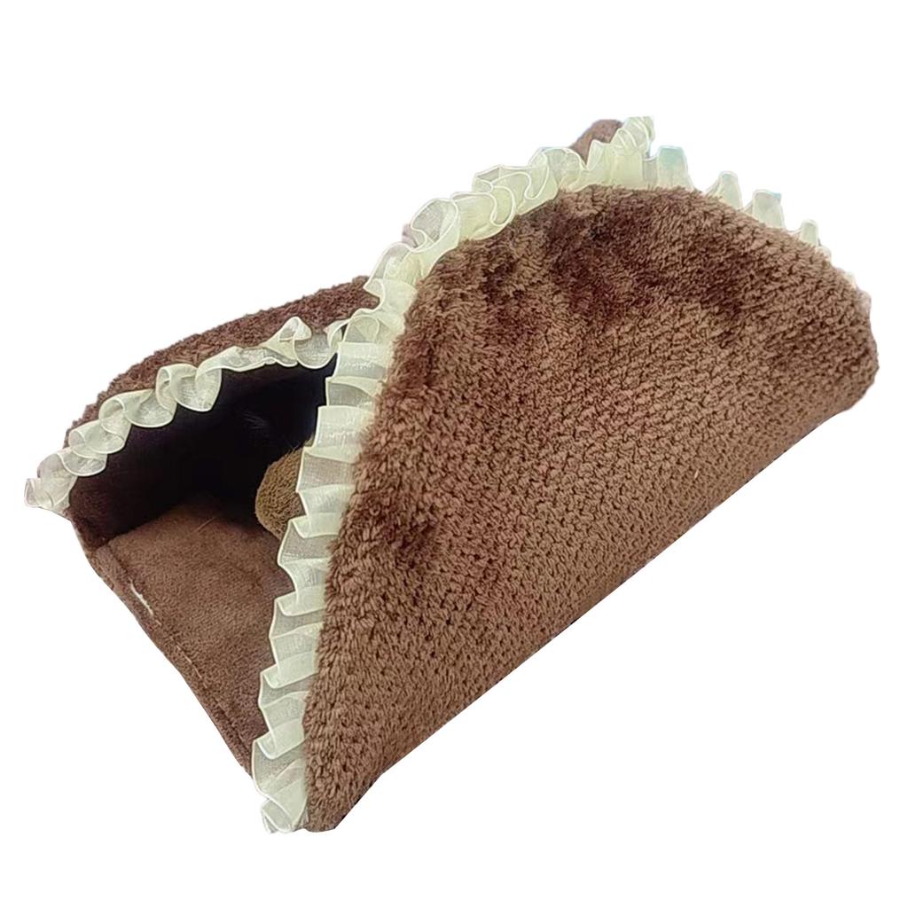 Hamsters Sleeping Bed Toy Small Animal Pet Hideaway Winter Warm Play Tunnel Bed Habitat Decor for Squirrels Chinchillas