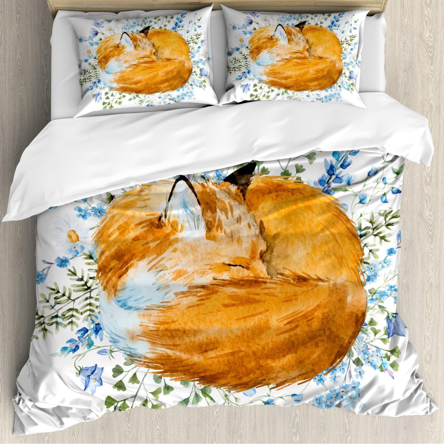 Warm Animated Down Comforter Set Bedding Set 3-piece Duvet Cover Set 135*200cm