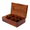 Tea Bag Box Multi Compartments Flip Lid Wooden Tea Bag Organizer Teabag Holder for Kitchen Office
