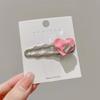 Metal Love Rhinestone Hair Clips Women's Hairpin Sweet Cool Bangs Side Duckbill Clip Hair Barrettes Korean Girls Headwear