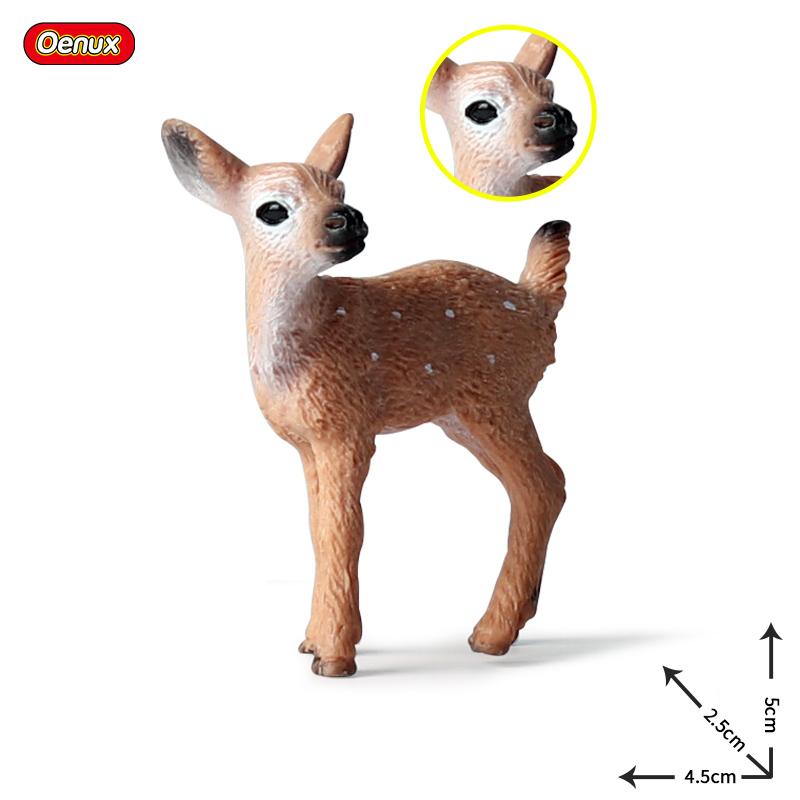 Oenux Mini Christmas Trees Cedar Woodland Animals Cake Toppers Accessory Fox Deer Rabbit Squirrel Antelope Model Decor Kids Toy