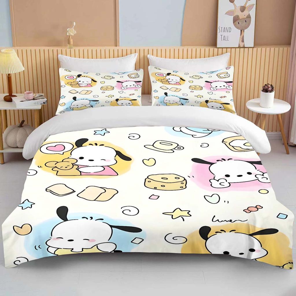 Pochacco 3D Print Bedding Sets Comforter Quilt Bed Cover Duvet Cover Pillow Case 2-3 Pieces Sets Kids Adult Bedroom Decor