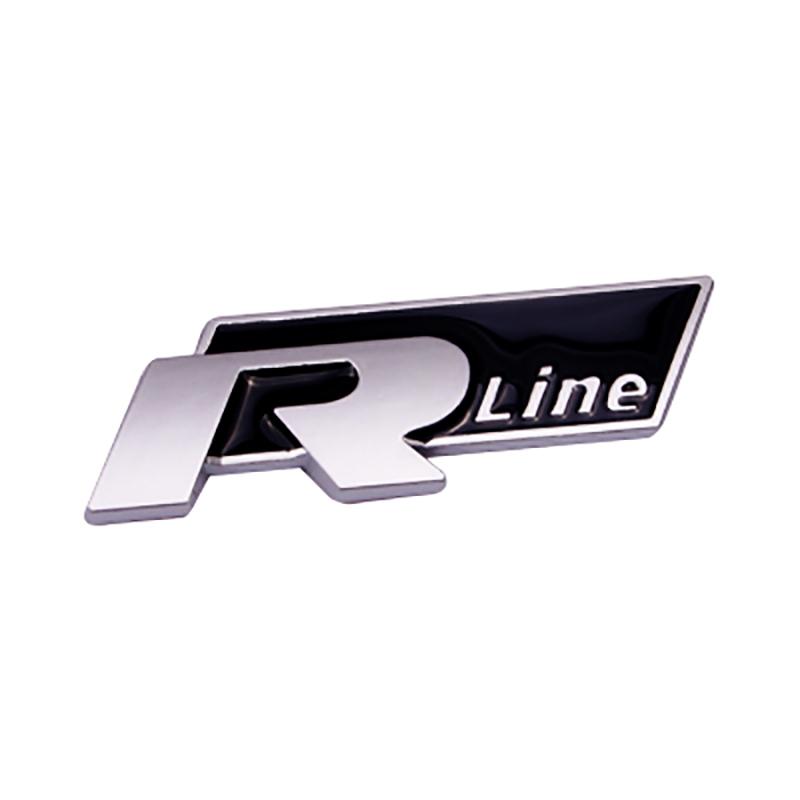 AABIP1 3D Metal Car Body Sticker RLine R Emblem Sticker For Volkswagen Passat b6 Golf Amarok T5 Phaeton Polo Car Body Decoration Paster