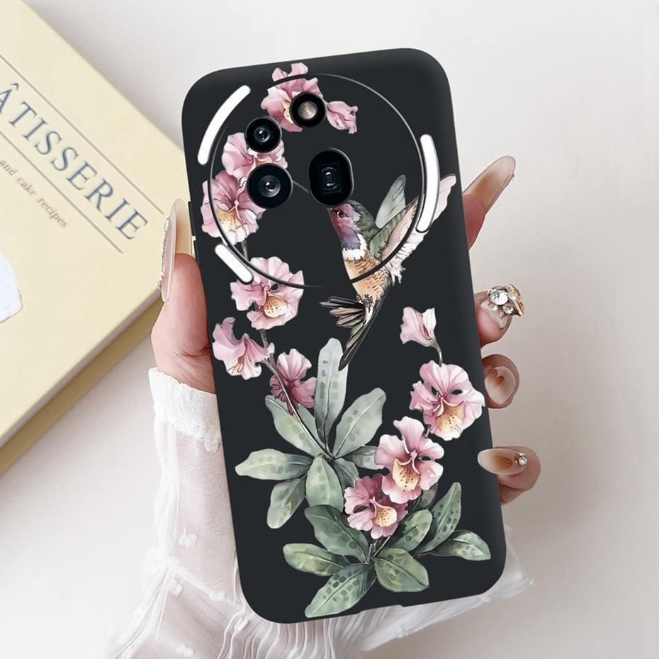Beautiful Floral Painting Phone Case For Nothing Phone (3a) Pro Black Silicone Soft Cover For Nothing Phone3a 3a Pro Bumpers