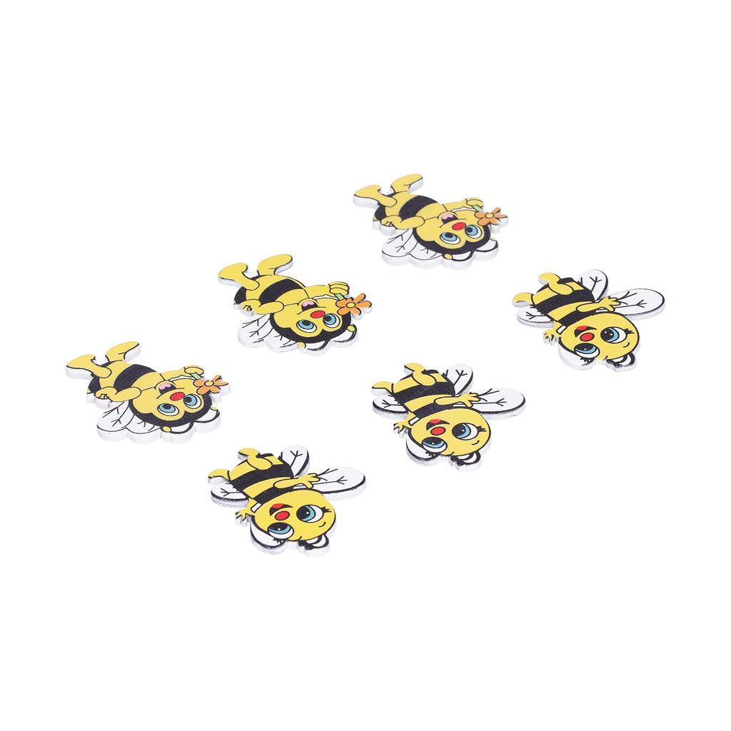 20 stk Treknapper Bieform Tegneserie Dekorativ Malt Knapp Klestilbehør for Sying