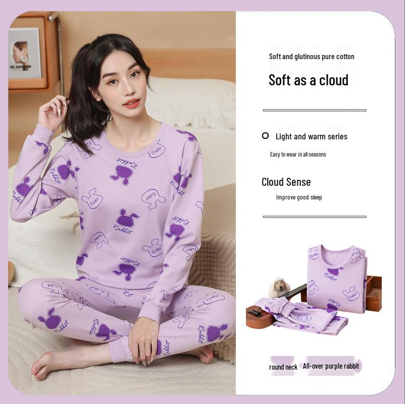 Termounderställ för barn: Bomullsunderställspyjamas för pojkar och flickor för höst och vinter