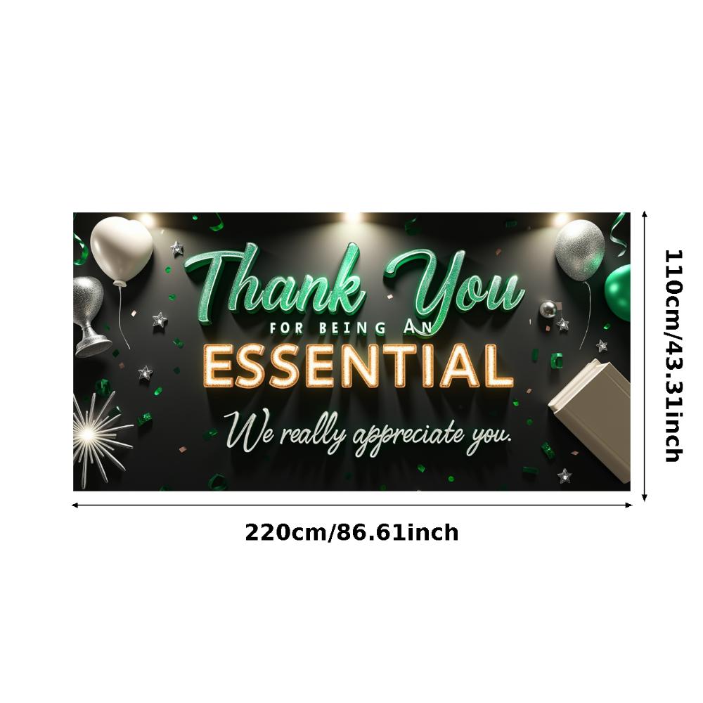 Teamwork Banner Confetti Details Thank You Banner Elegant Design Appreciation Banner for Company Gathering Corporate Event