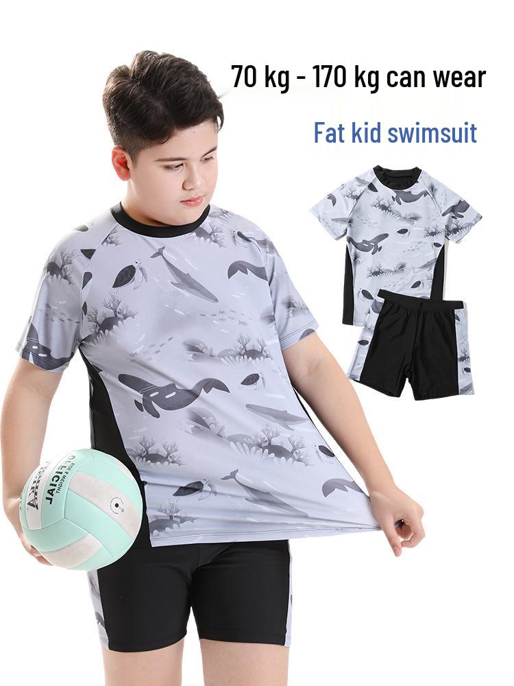 Boys' Two-Piece Summer Swimsuit - Sporty Style for Kids & Teens