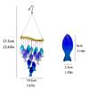 Iron art hot-melt colored glass fish and leaves creative garden home hanging ornament for wind chime courtyard.
