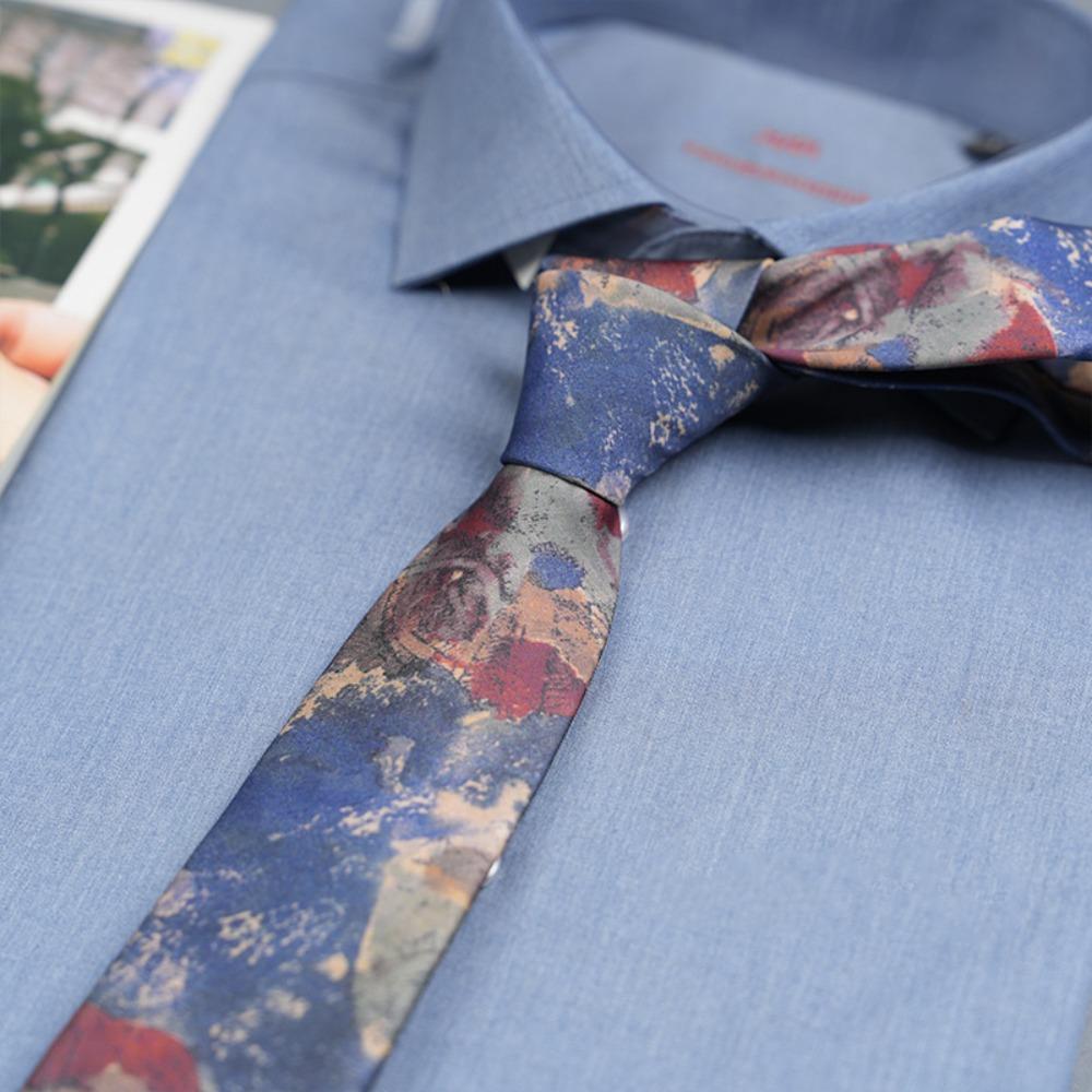 Ascots Groom Neck Wear Gravatas Oil Painting Tie Artistic Floral Neck Ties  Gifts