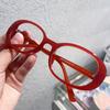 Fashion red oval frame, personality, anti-blue light glasses, female face, small student frame can be matched