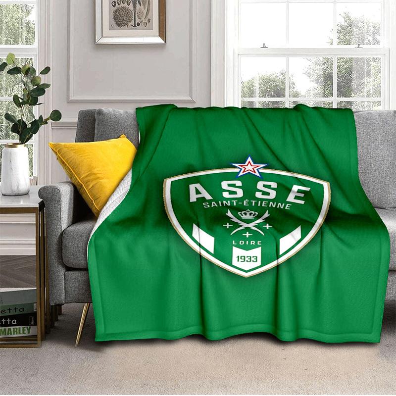 Asse Saint-etienne Crest Blanket Suitable for Sofas, Beds, Offices, And Camping - Perfect Gift for Halloween Christmas