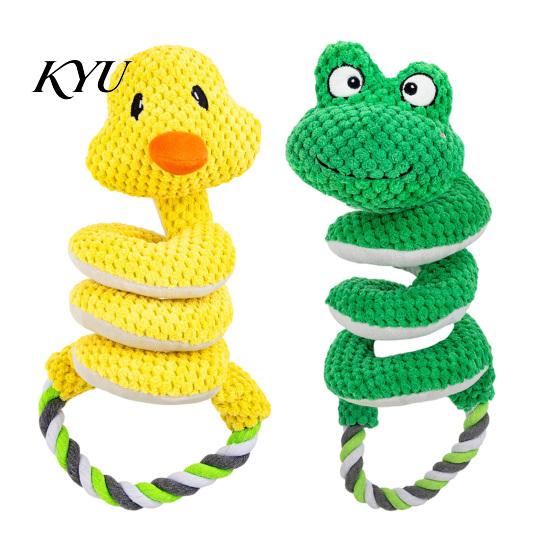 Tough Plush Toys for Pets Crinkle Dog Toy, Tug of War Interactive Toy with Stuffed Animal Chew Rope Loop, Medium Large Dogs Engagement