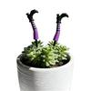 Gestreifte Bein-Blumentopf-Akzente für Halloween, 1 Paar Einsteck-Accessoire mit Stiel zur Verwendung für Pflanzgefäße und Regal-Szenen