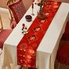 Chinese New Year Red Lantern Linen Table Runner Party Decor Spring Festival Kitchen Dining Table Runner Chinese New Year Decor