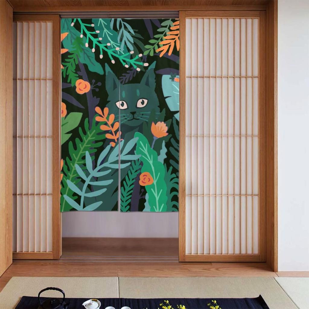 Iepure Alergând Flori de Cireș Stil Japonez Noren Cortină Lungă pentru Ușă Cortine pentru Ușă Tapiserie pentru Fereastră pentru Decorarea Casei