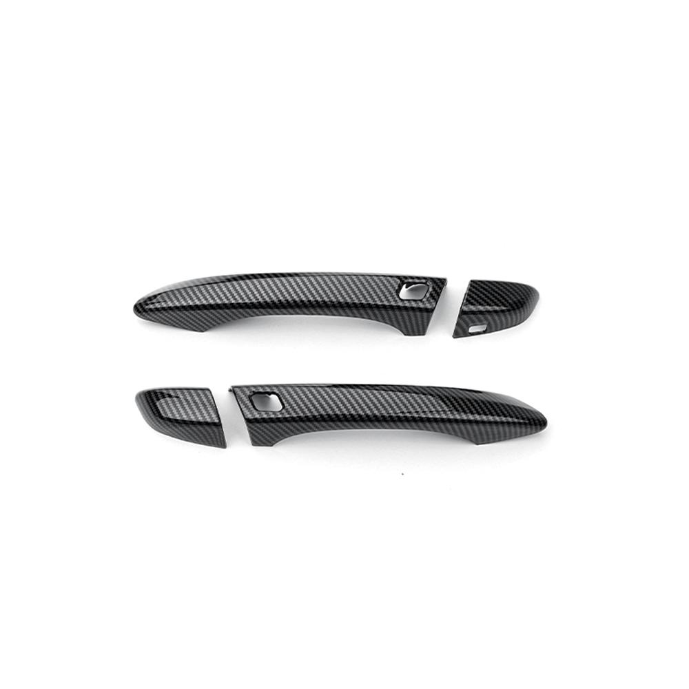 For Hyundai Veloster ‑ LHD ABS Carbon Fiber‑Look Door Handle Protector Trim Exterior Decorative Car Partsarts