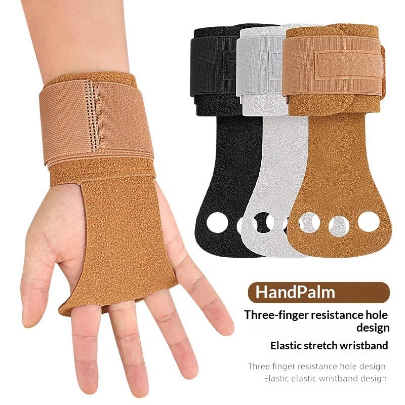 1Pair Gymnastics Grips Gym Pull-Up Grip Strap Lifting Strap Palm Protection Wristbands Cowhide Gloves Sports Gloves