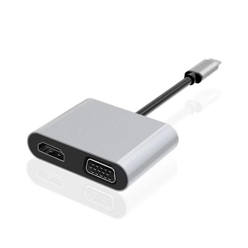 

Type C to Dual HDMI MST Hub USB C Dock 4K Display Multi Screen Extended Monitor Adapter for Laptop PC MacBook Type-C HDMI+VGA